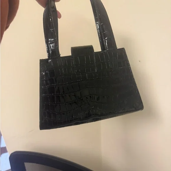 Black Croc-Embossed Handbag guess vintage y2k - Picture 4 of 5
